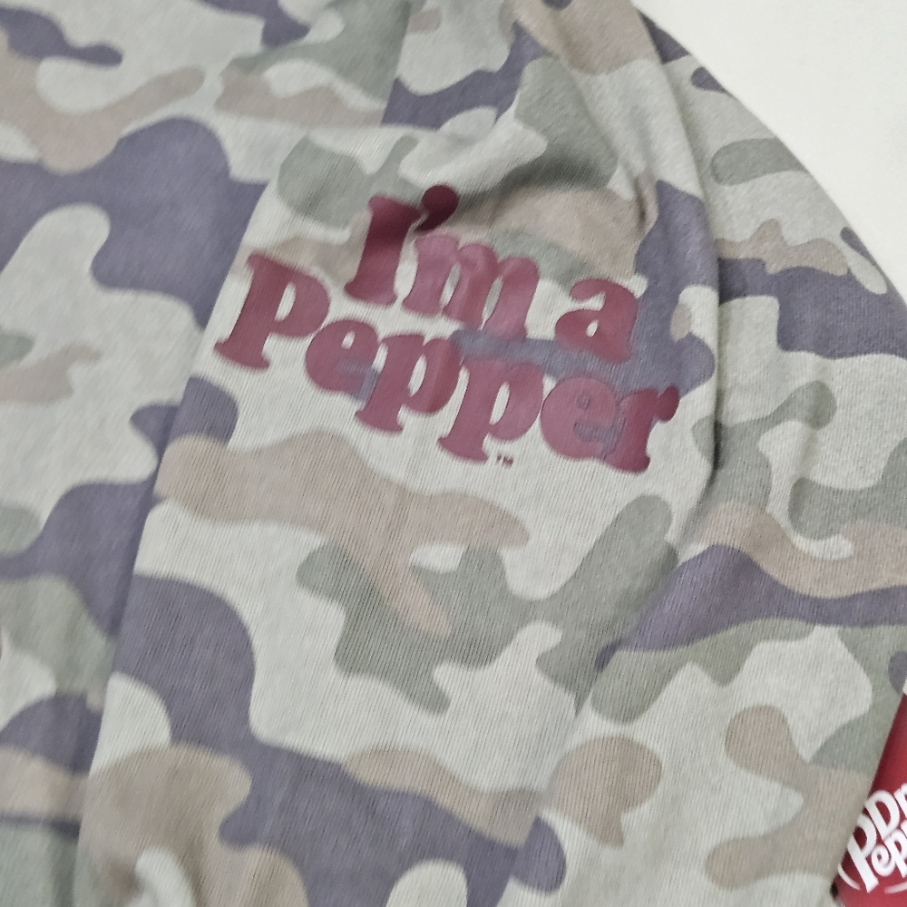 NWT Dr pepper Est.1885 Women's Large sweatshirt Camo I'm A Pepper - Picture 5 of 11